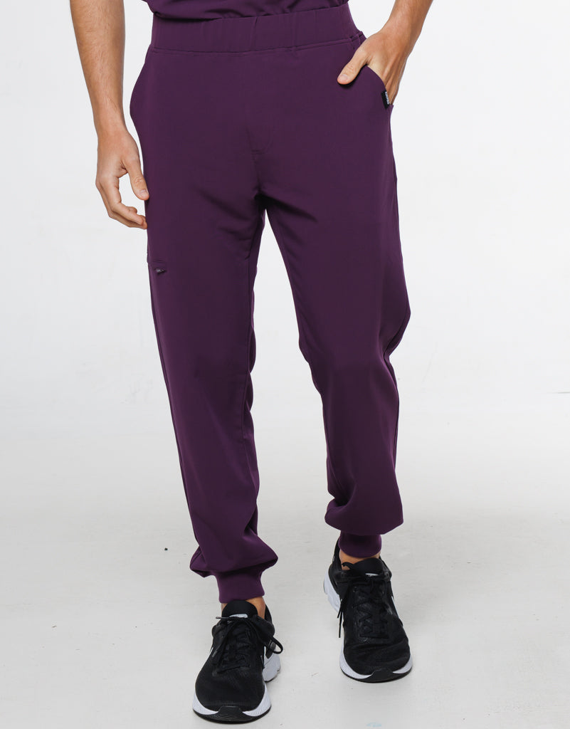 Signature Jogger Pants For Men Eggplant Airmed Scrubs