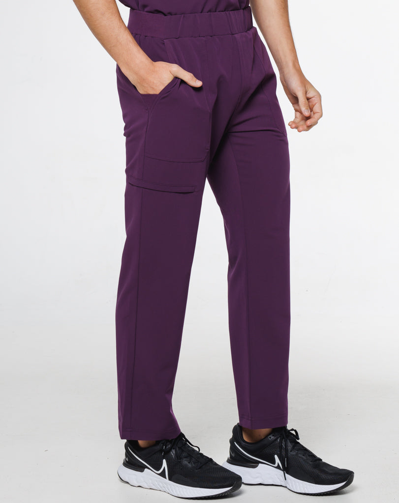 Signature Cargo Pants for Men Eggplant Airmed Scrubs