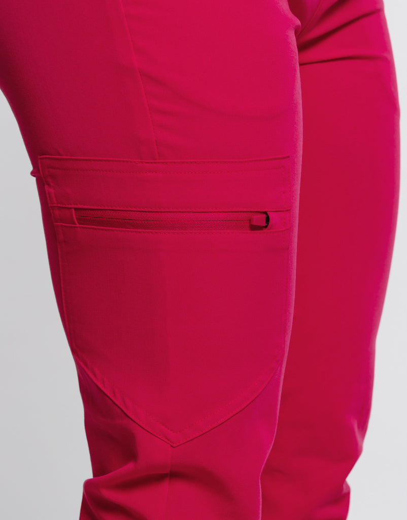 Women's Essential Jogger Scrub Pants Magenta Pink Airmed Scrubs