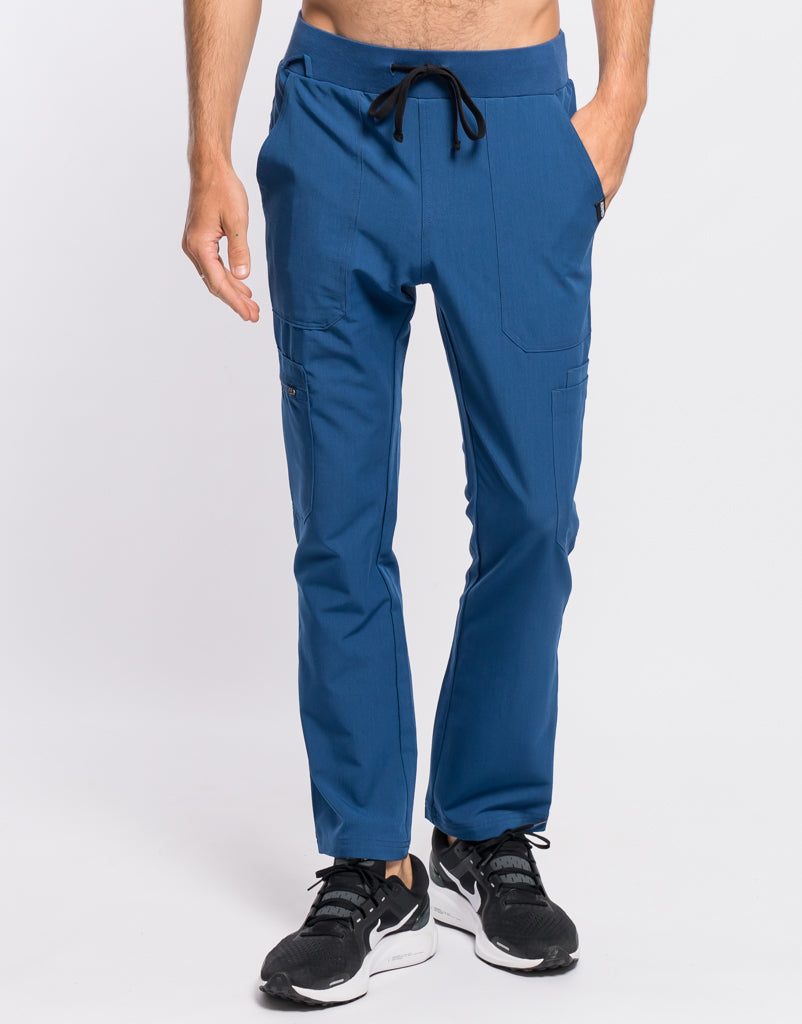 Essential Multi-Pocket Scrub Pants - Classic Blue