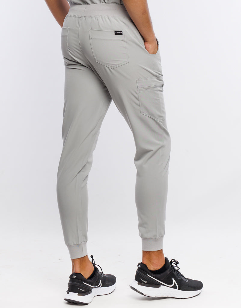 Men's Essential Jogger Scrub Pants - Tail Light Grey – Airmed Scrubs