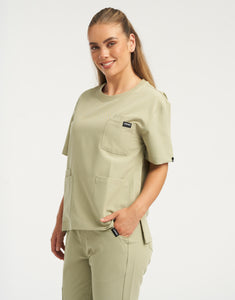 Essential Crewneck Scrub Top - Matcha