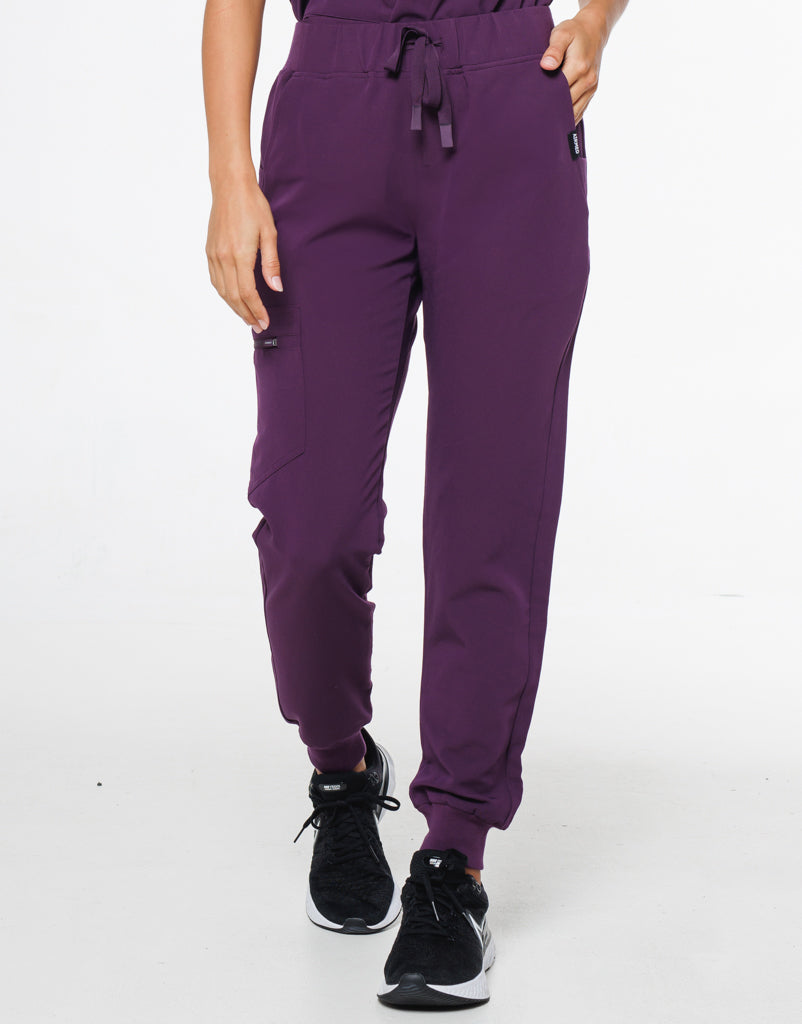 Signature Jogger Pants for Women Eggplant Airmed Scrubs