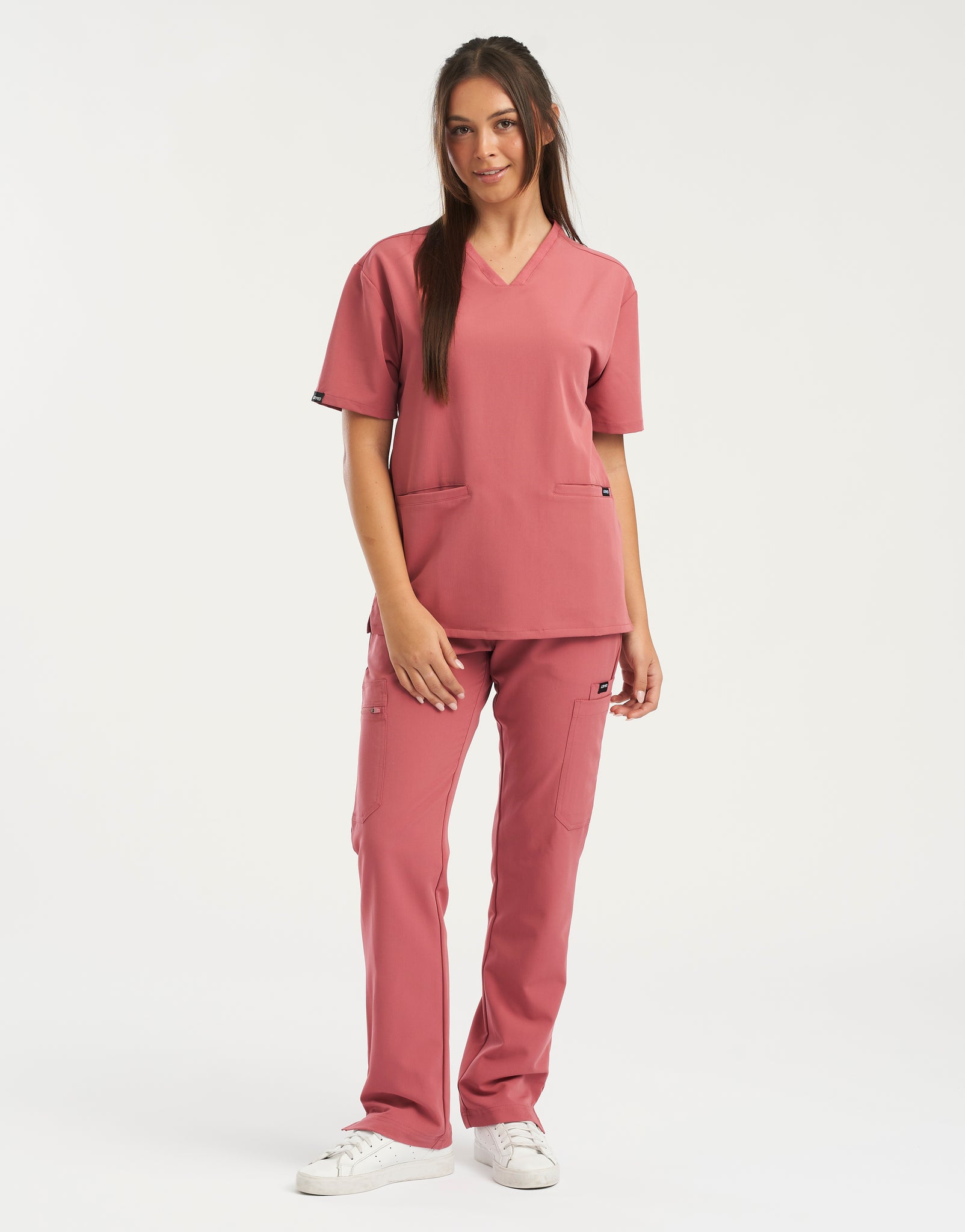 Essential V Neck Scrub Top - Mauvewood