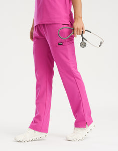 Essential Multi-Pocket Scrub Pants - Just Pink