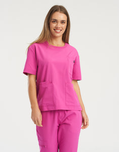 Essential Crewneck Scrub Top - Just Pink