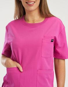 Essential Crewneck Scrub Top - Just Pink