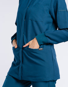 Scrub Jacket Button Up - Gibraltar Blue