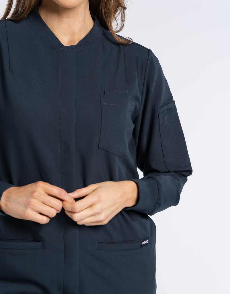 Scrub Jacket Button Up - Midnight Navy