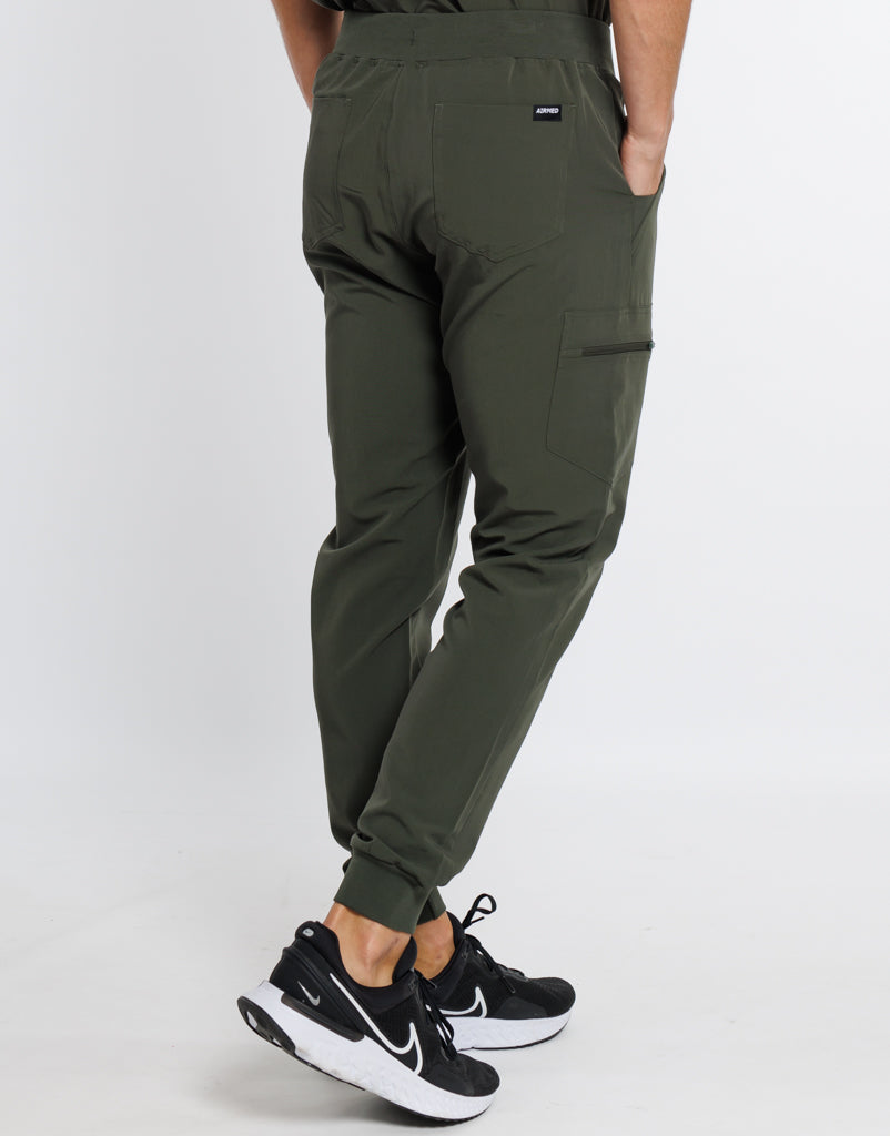 Essential Jogger Scrub Pants for Men - Khaki Green – Airmed Scrubs