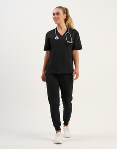 Aspire V Neck Scrub Top - Black