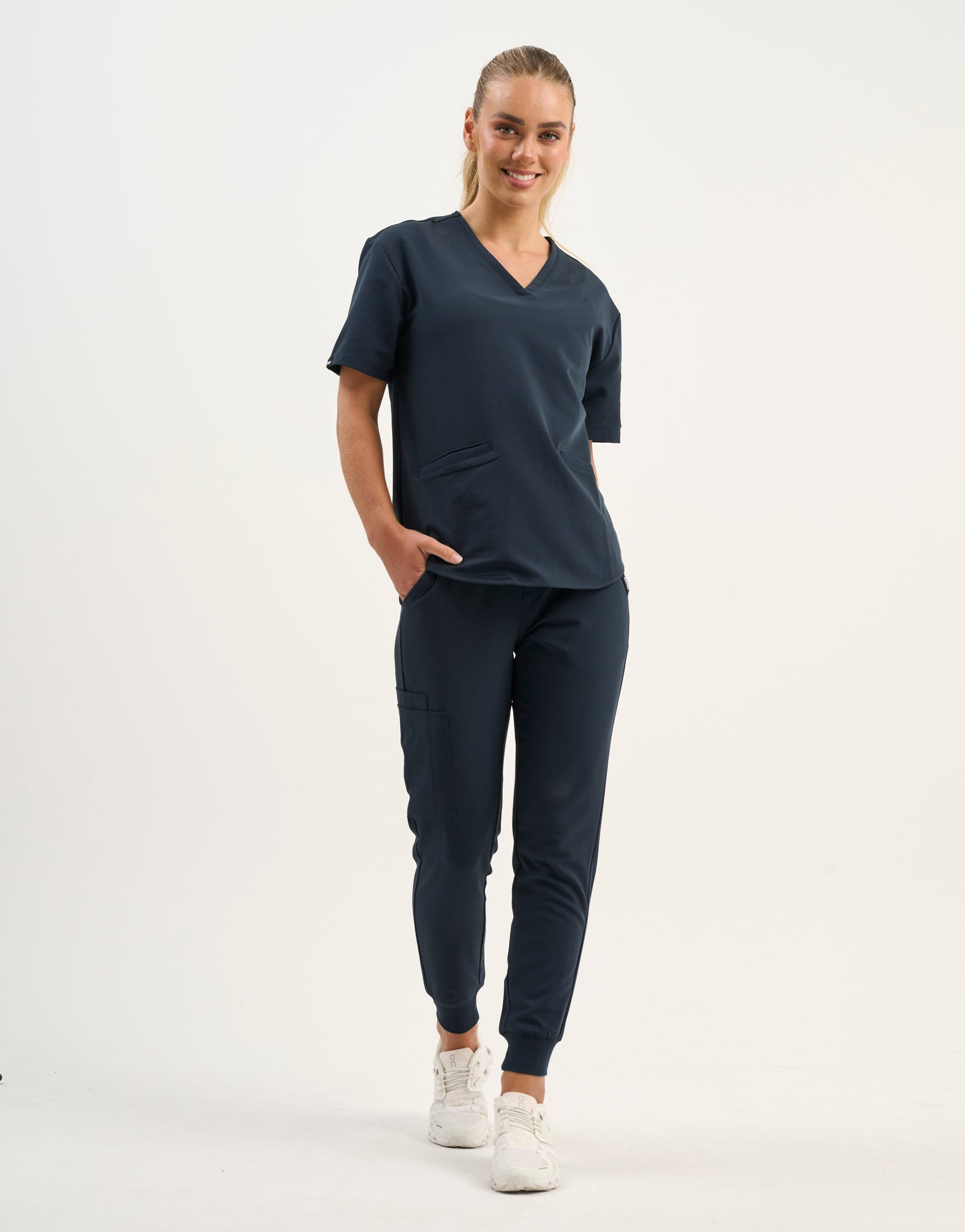 Aspire V Neck Scrub Top - Midnight Navy