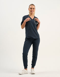 Aspire V Neck Scrub Top - Midnight Navy