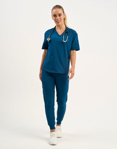 Aspire V Neck Scrub Top - Gibraltar Blue