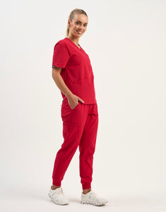 Aspire V Neck Scrub Top - Cherry Red