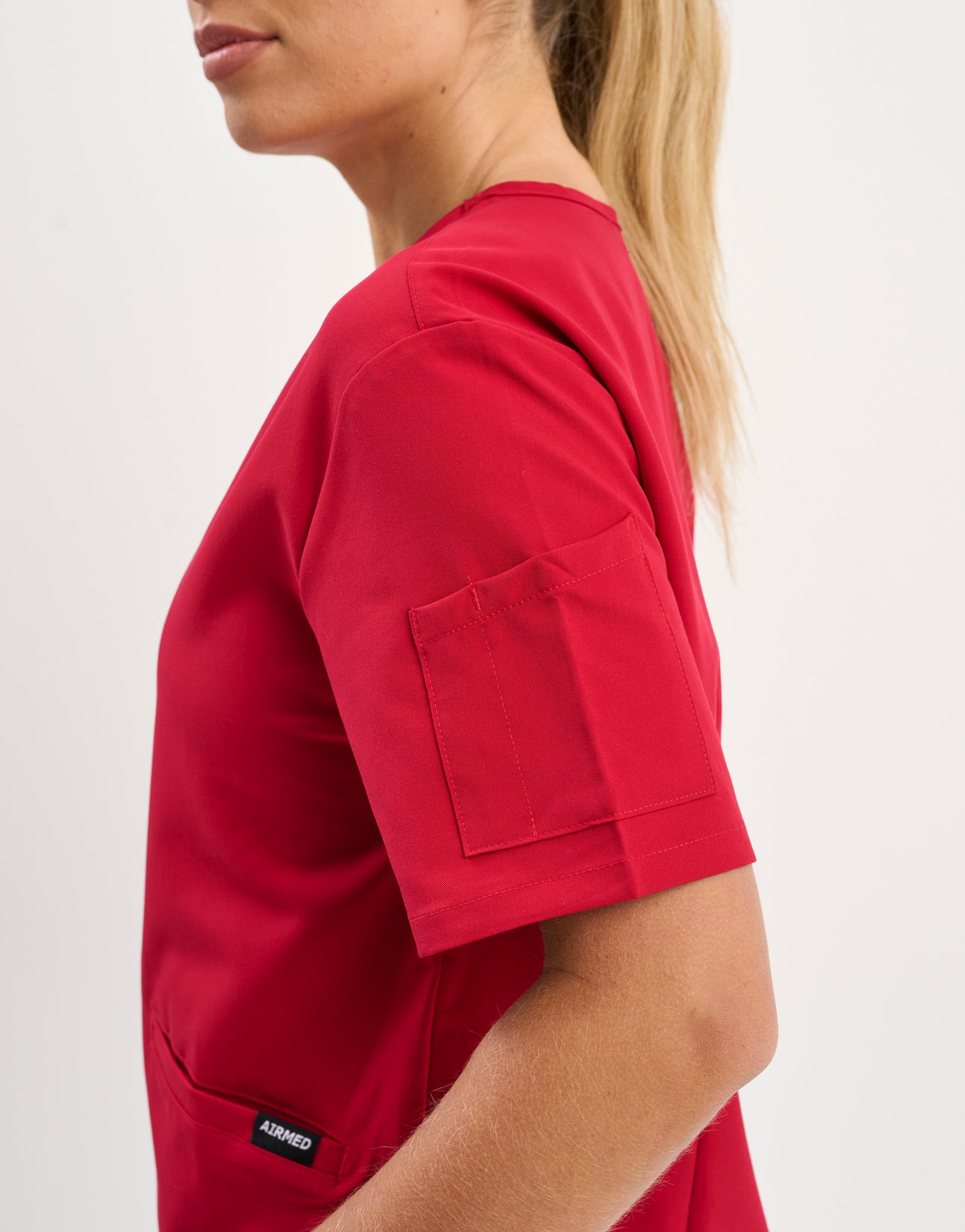 Aspire V Neck Scrub Top - Cherry Red