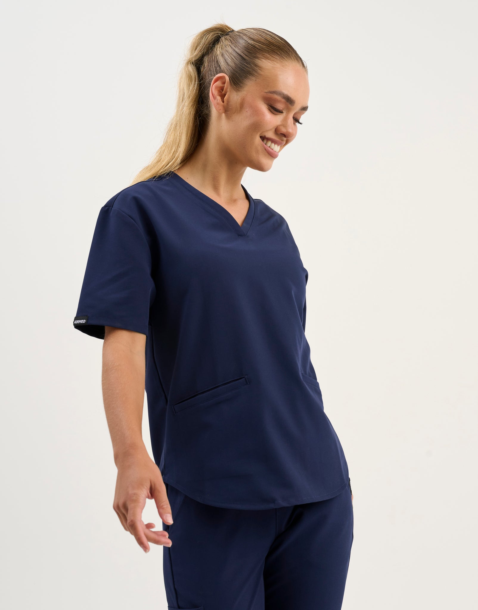 Aspire V Neck Scrub Top - True Navy