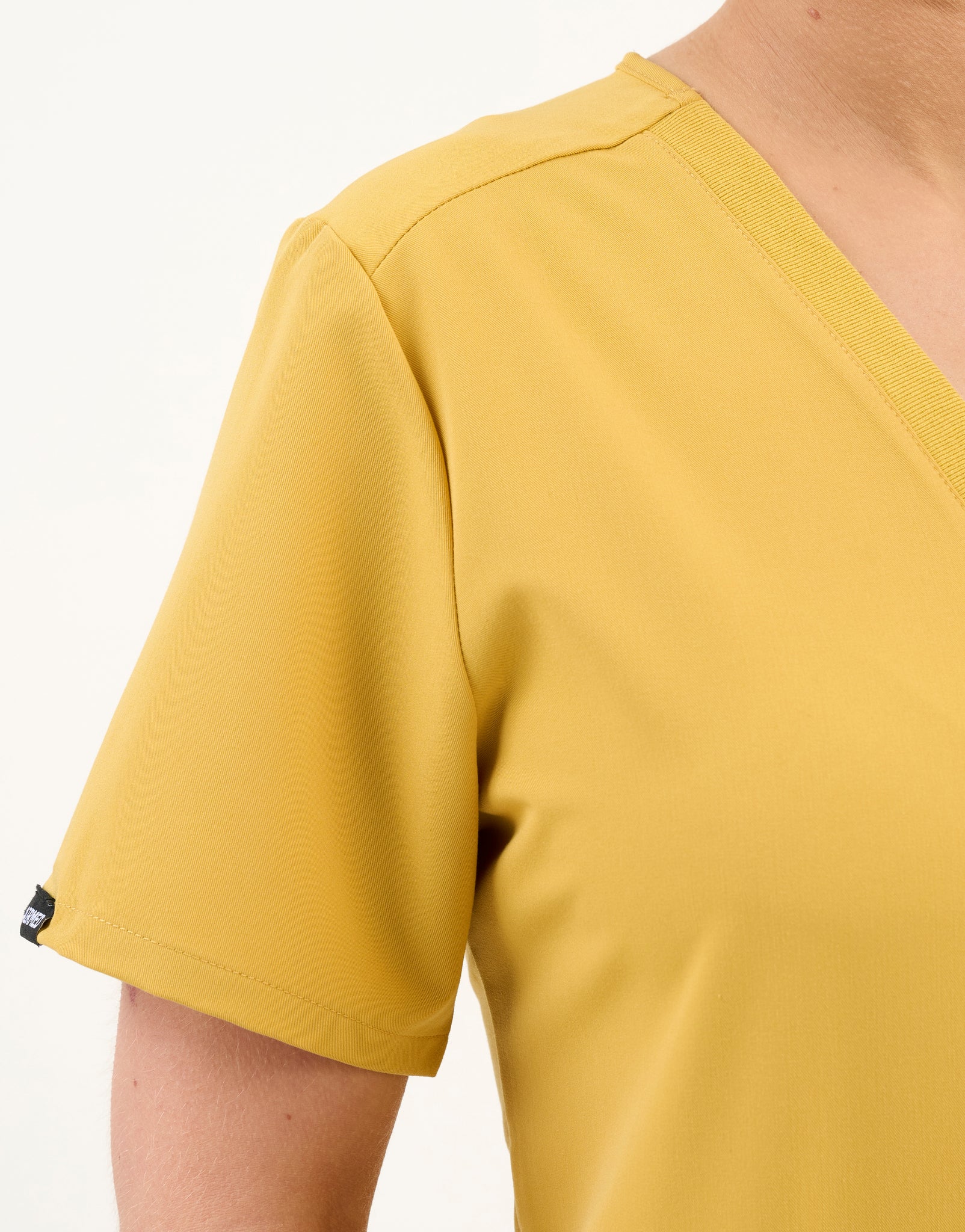 Essential One Pocket V Neck Scrub Top - Yellow Gold