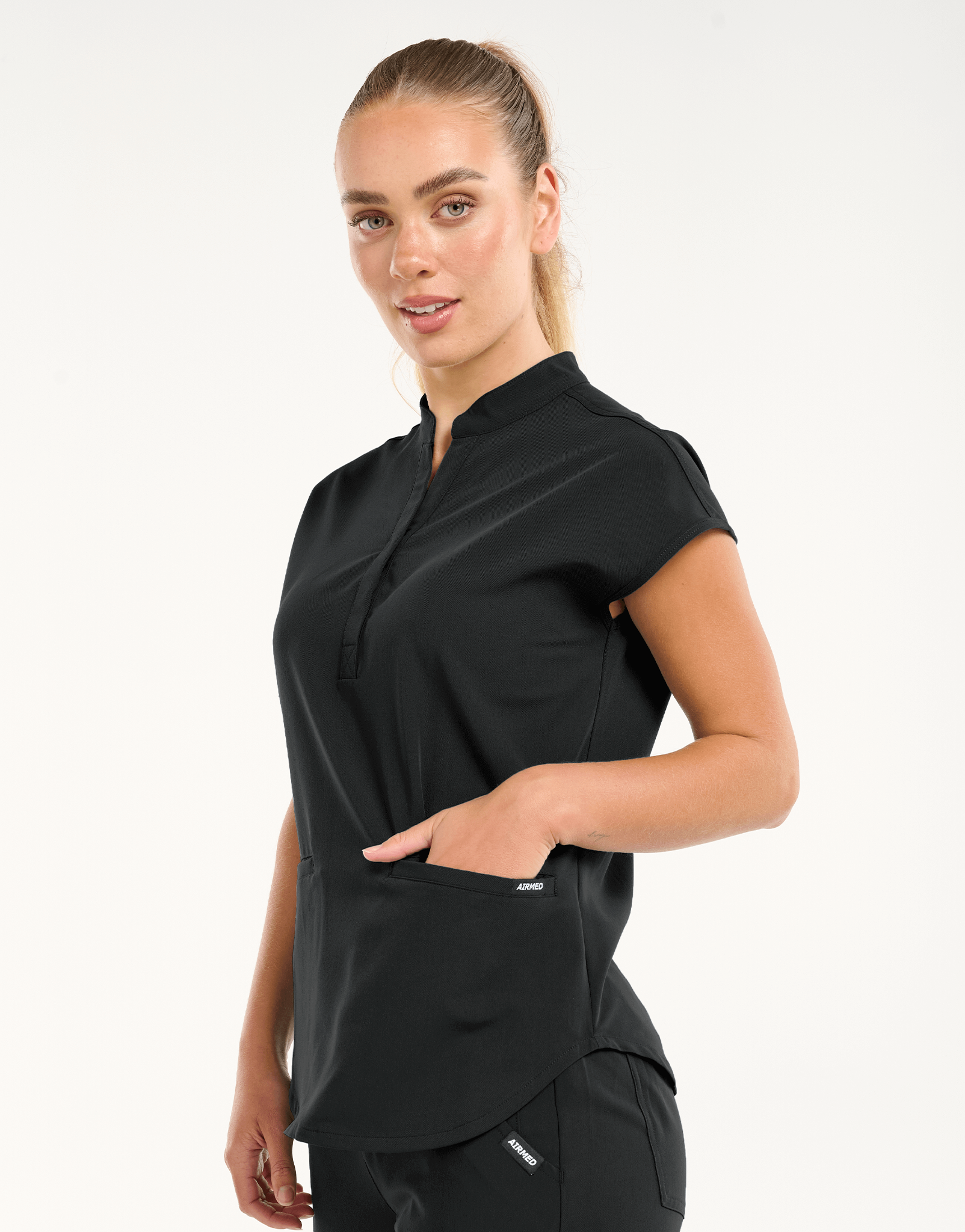 Apollo Scrub Top - Black