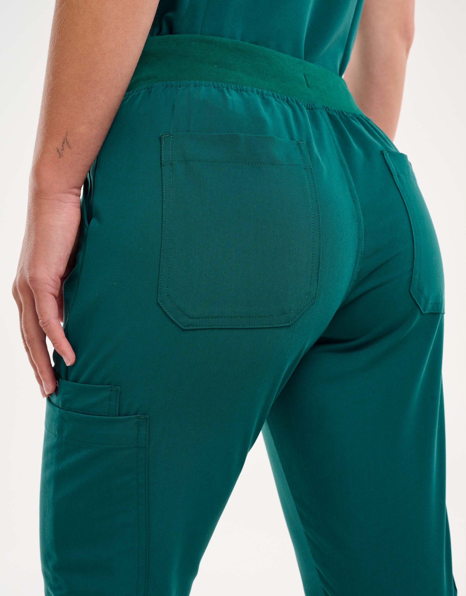 Essential Multi-Pocket Scrub Pants - Harbour Green