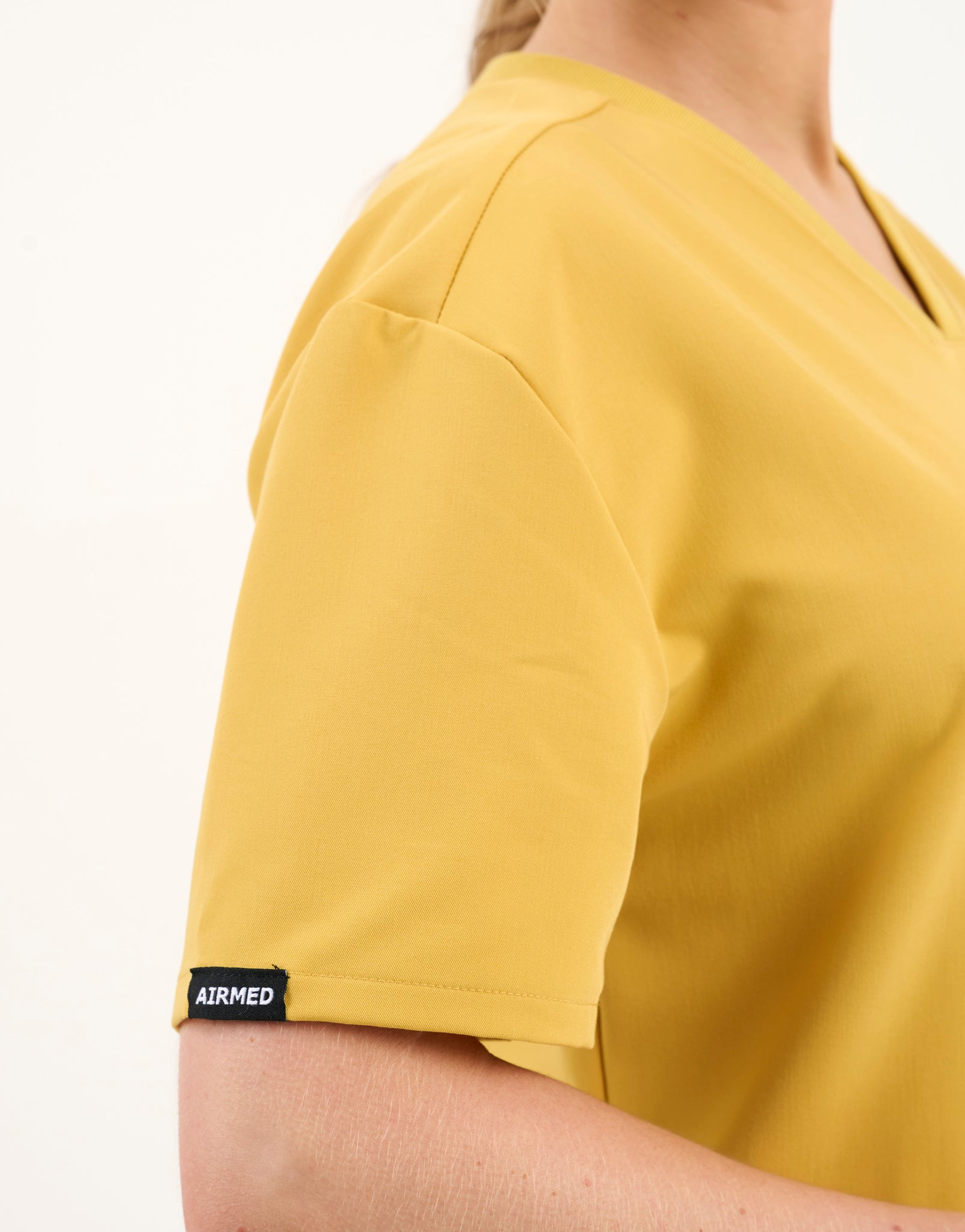 Essential V Neck Scrub Top - Yellow Gold