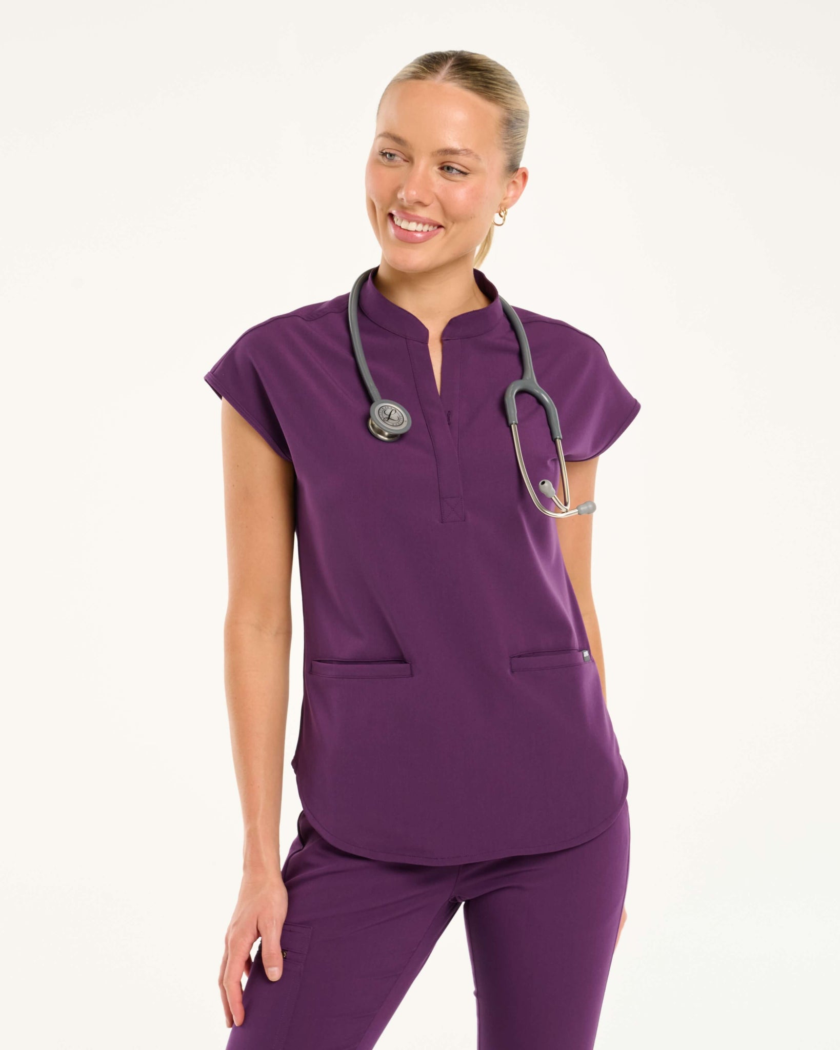 Apollo Scrub Top in Just Purple | Airmed Scrubs