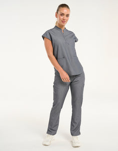 Apollo Scrub Top - Heather Grey