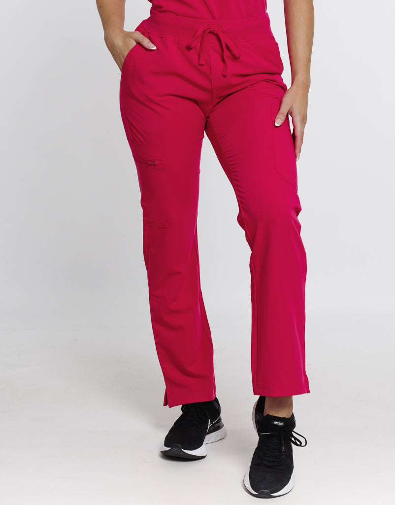 Essential Everyday MultiPocket Scrub Pants Magenta Pink Airmed Scrubs