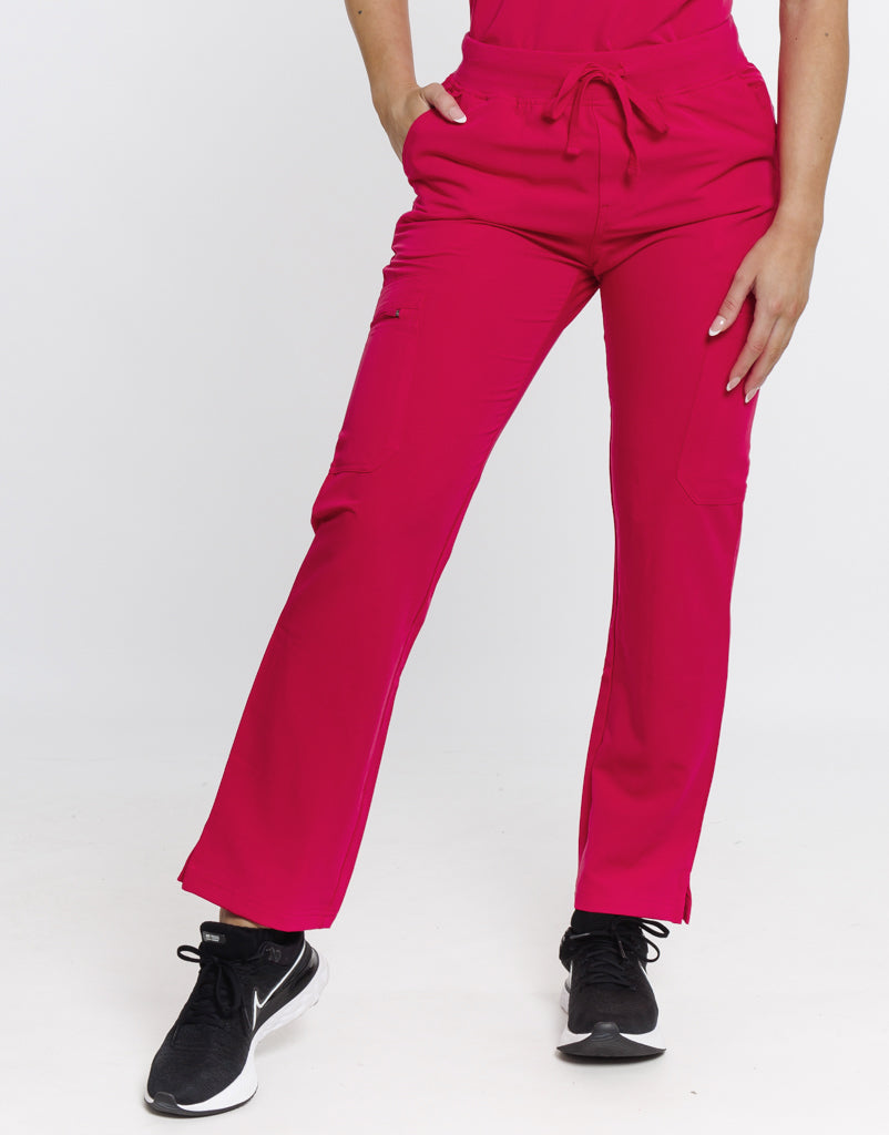 Essential Multi-Pocket Scrub Pants - Magenta Pink