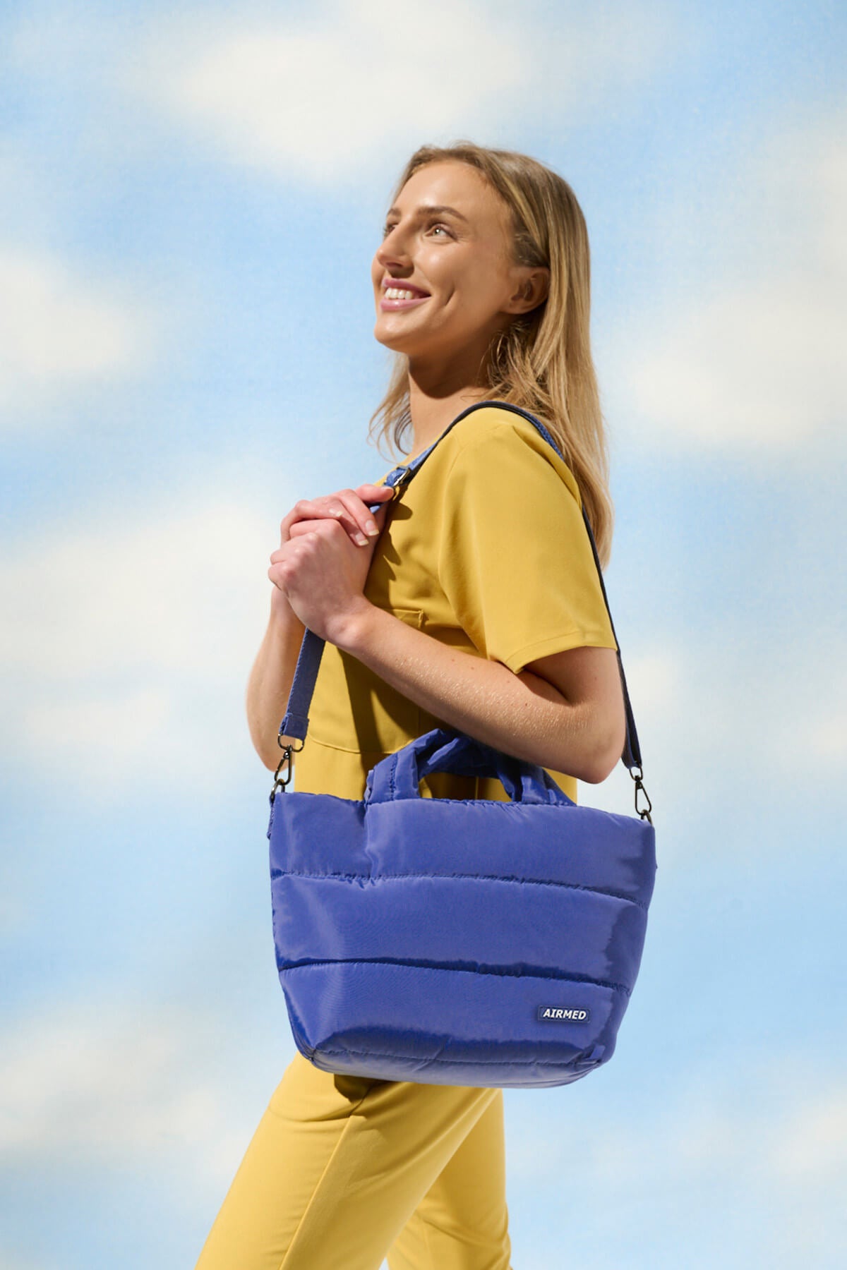 Mini Puffer Tote Bag - Yarra Blue