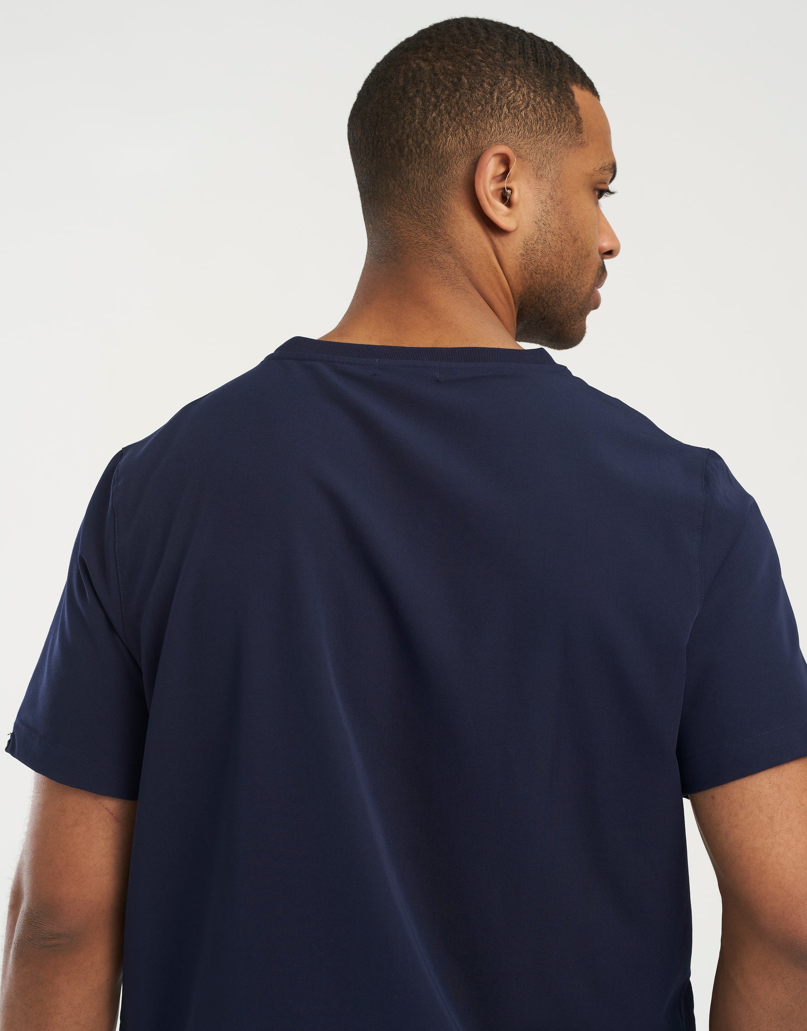 Essential Crewneck Scrub Top - True Navy