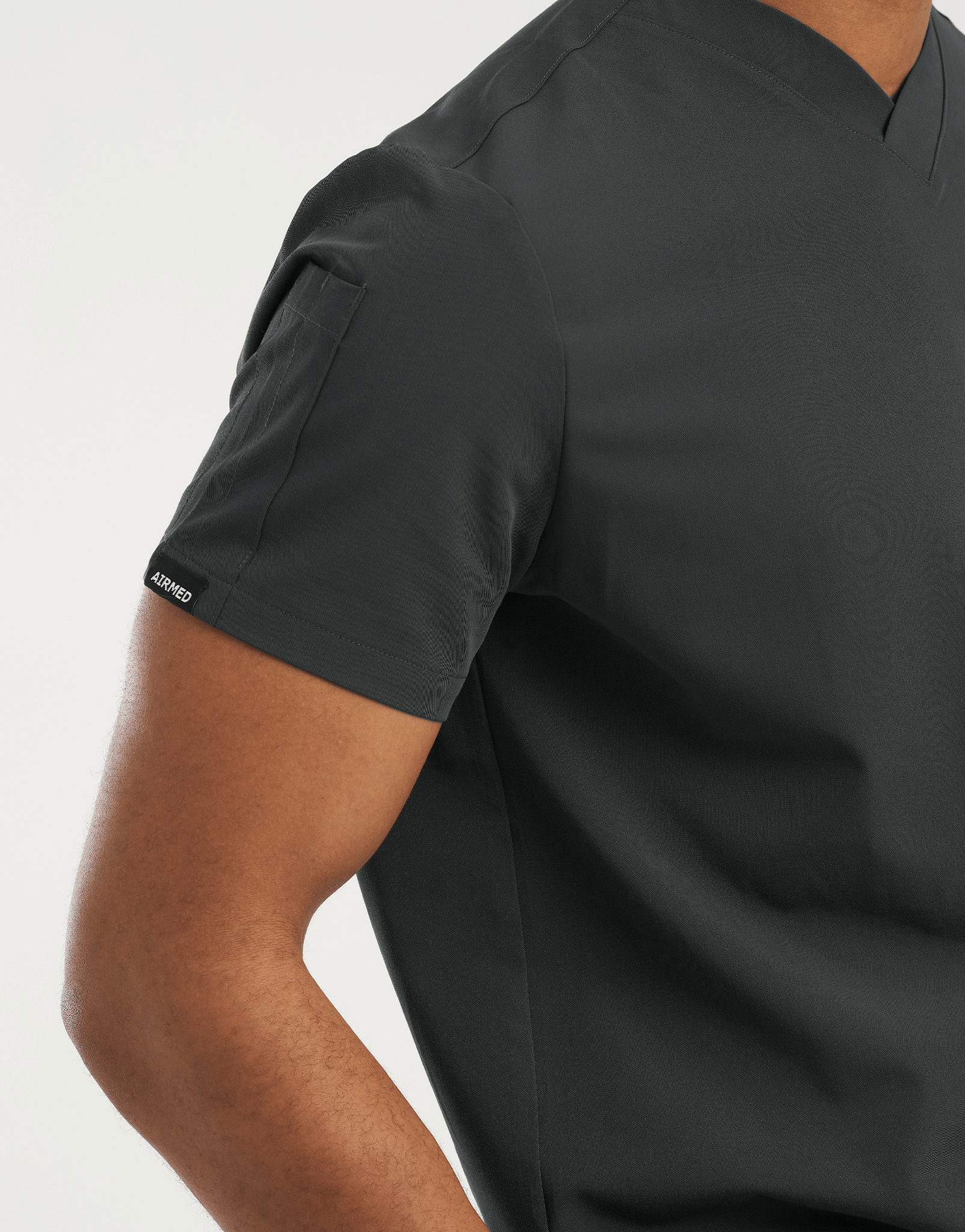 Essential V Neck Scrub Top - Asphalt