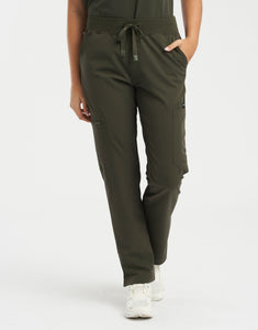 Essential Multi-Pocket Scrub Pants - Khaki Green