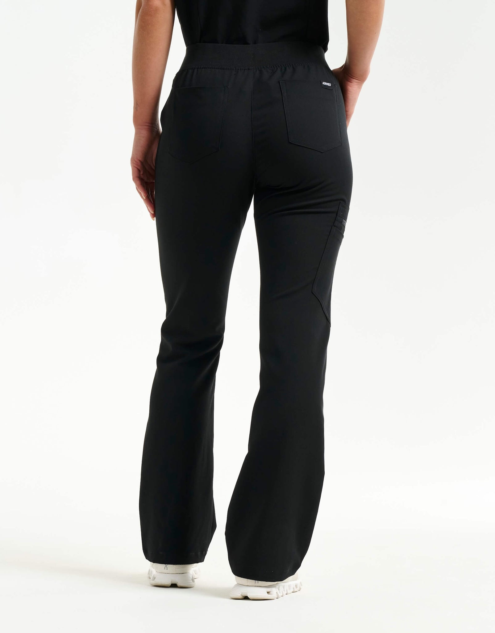 Essential Everyday Black Flare Scrub Pants Airmed Scrubs essential-everyday-black-flare-scrub-pants-airmed-scrubs