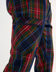 Essential Jogger Scrub Pants - Christmas Blue Tartan