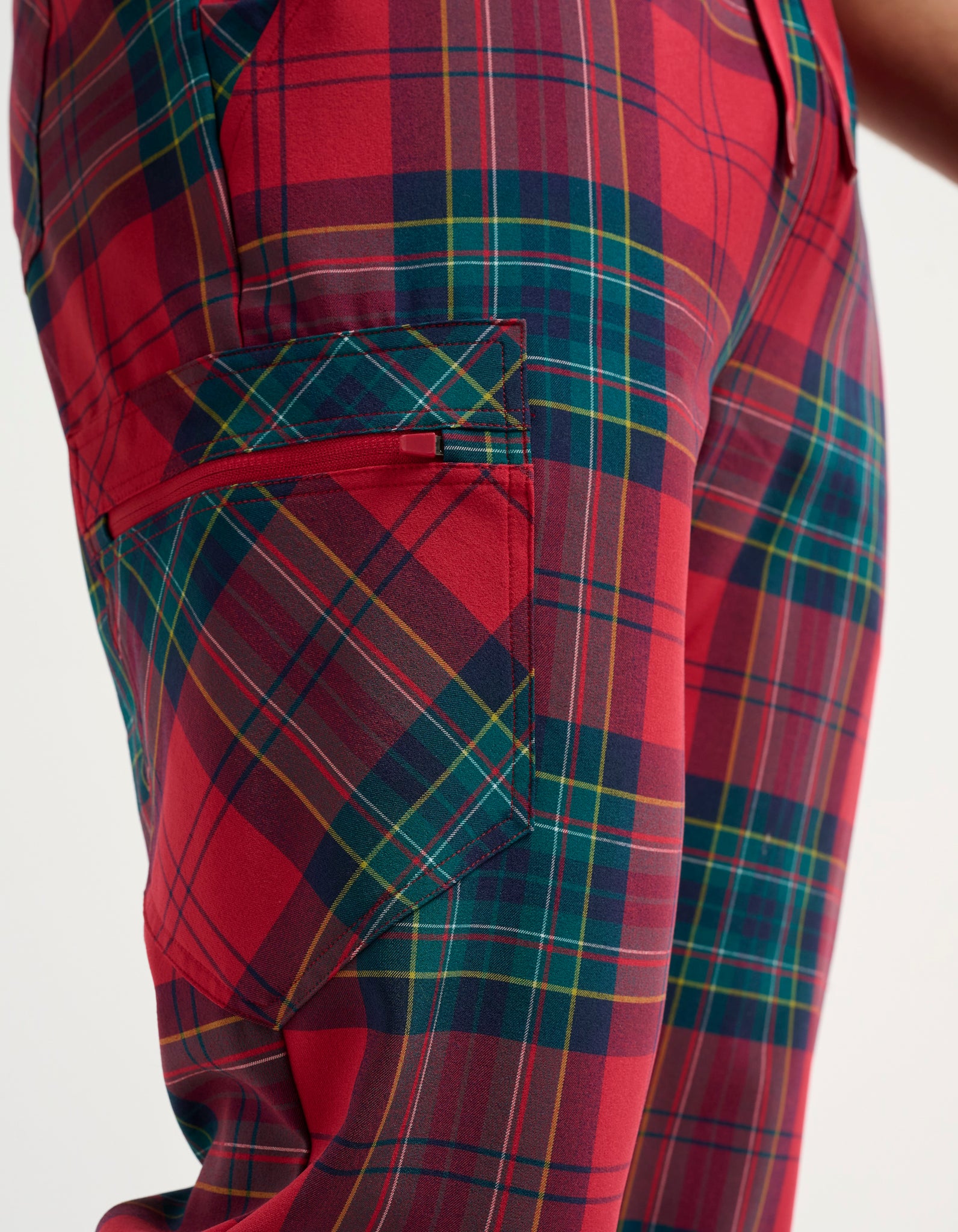 Essential Jogger Scrub Pants - Christmas Red Tartan