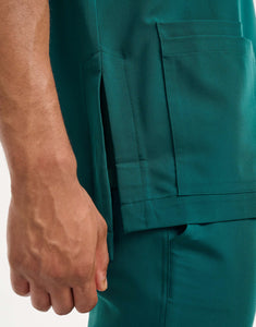 Essential Crewneck Scrub Top - Harbour Green