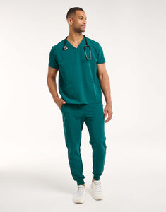 Aspire V Neck Scrub Top - Harbour Green