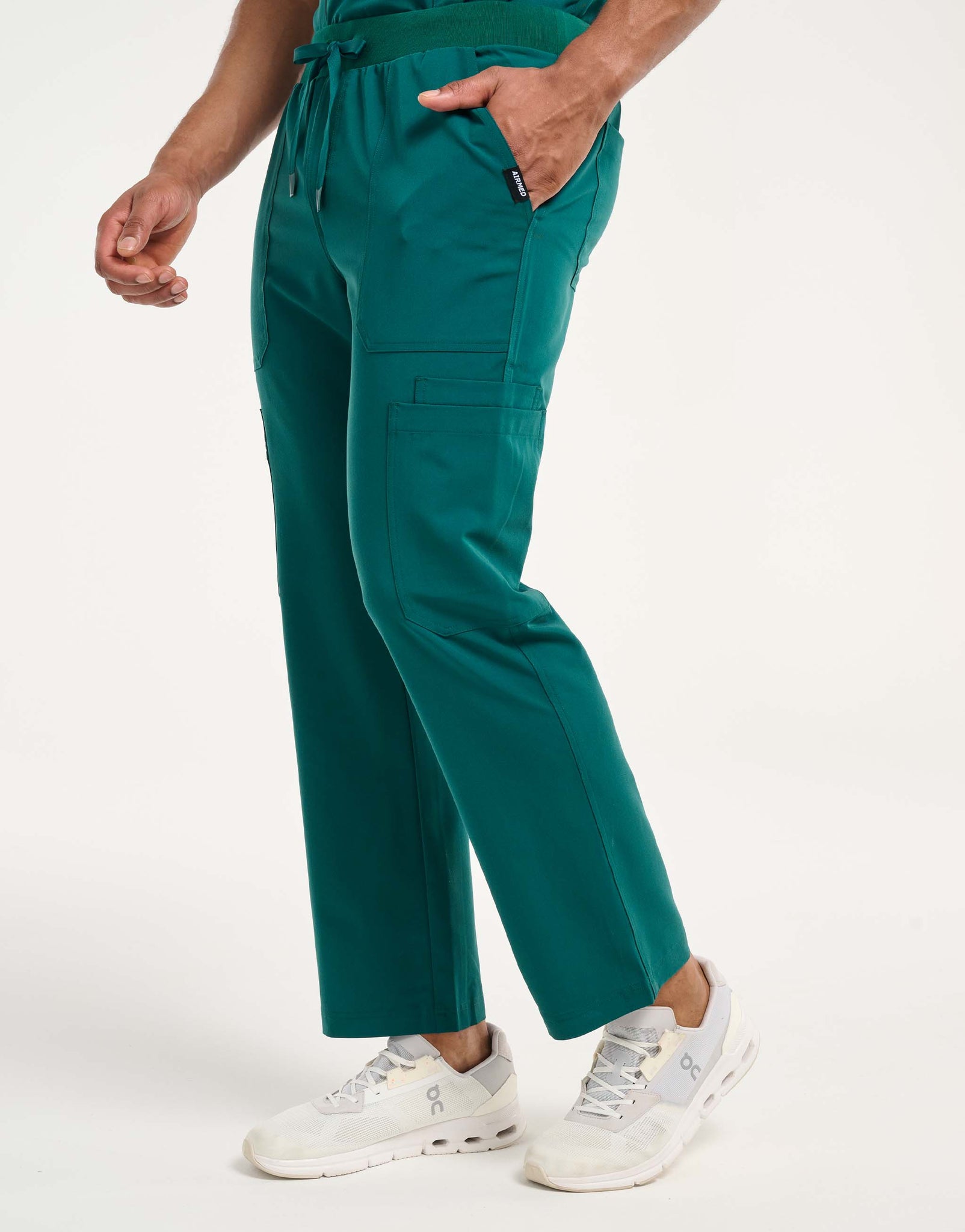 Essential Multi-Pocket Scrub Pants - Harbour Green