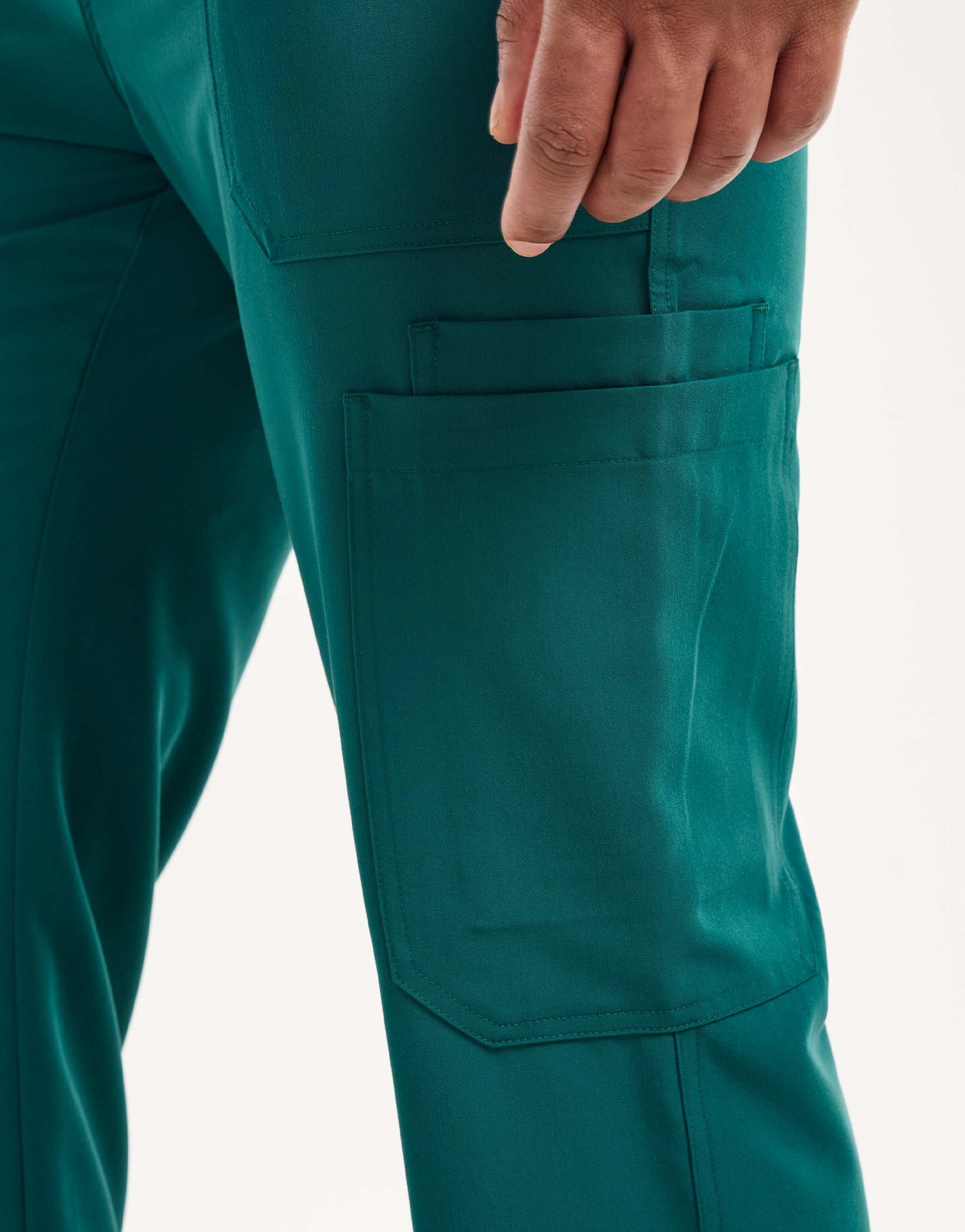 Essential Multi-Pocket Scrub Pants - Harbour Green