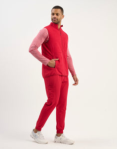 Essential Fleece Vest - Cherry Red