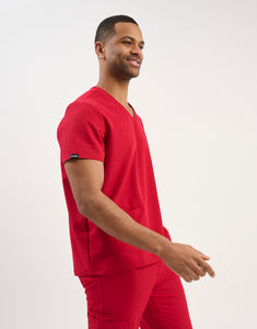 Aspire V Neck Scrub Top - Cherry Red