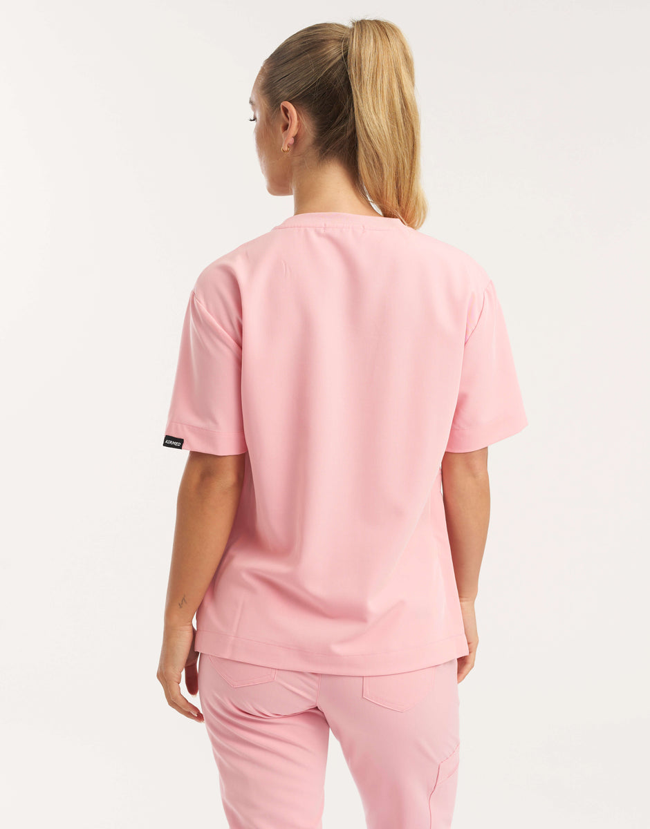 Pink Srub Pink Crewneck Scrub Top – Airmed Scrubs