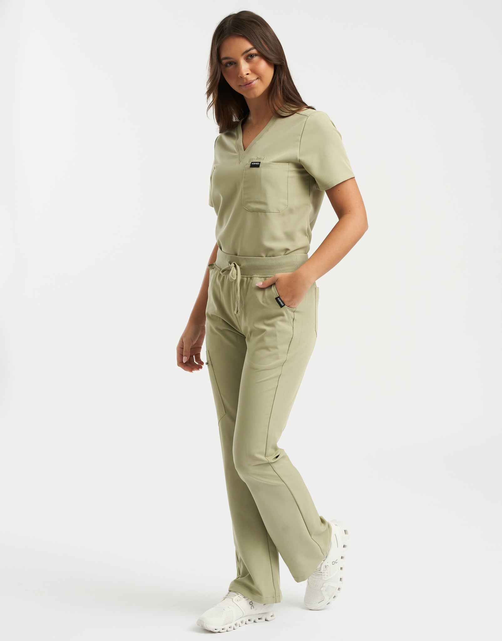 Essential Flare Scrub Pants - Matcha