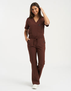 Essential Flare Scrub Pants - Cocoa