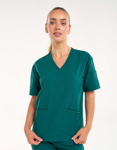 Aspire V Neck Scrub Top - Harbour Green