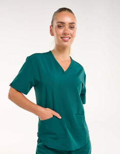 Aspire V Neck Scrub Top - Harbour Green