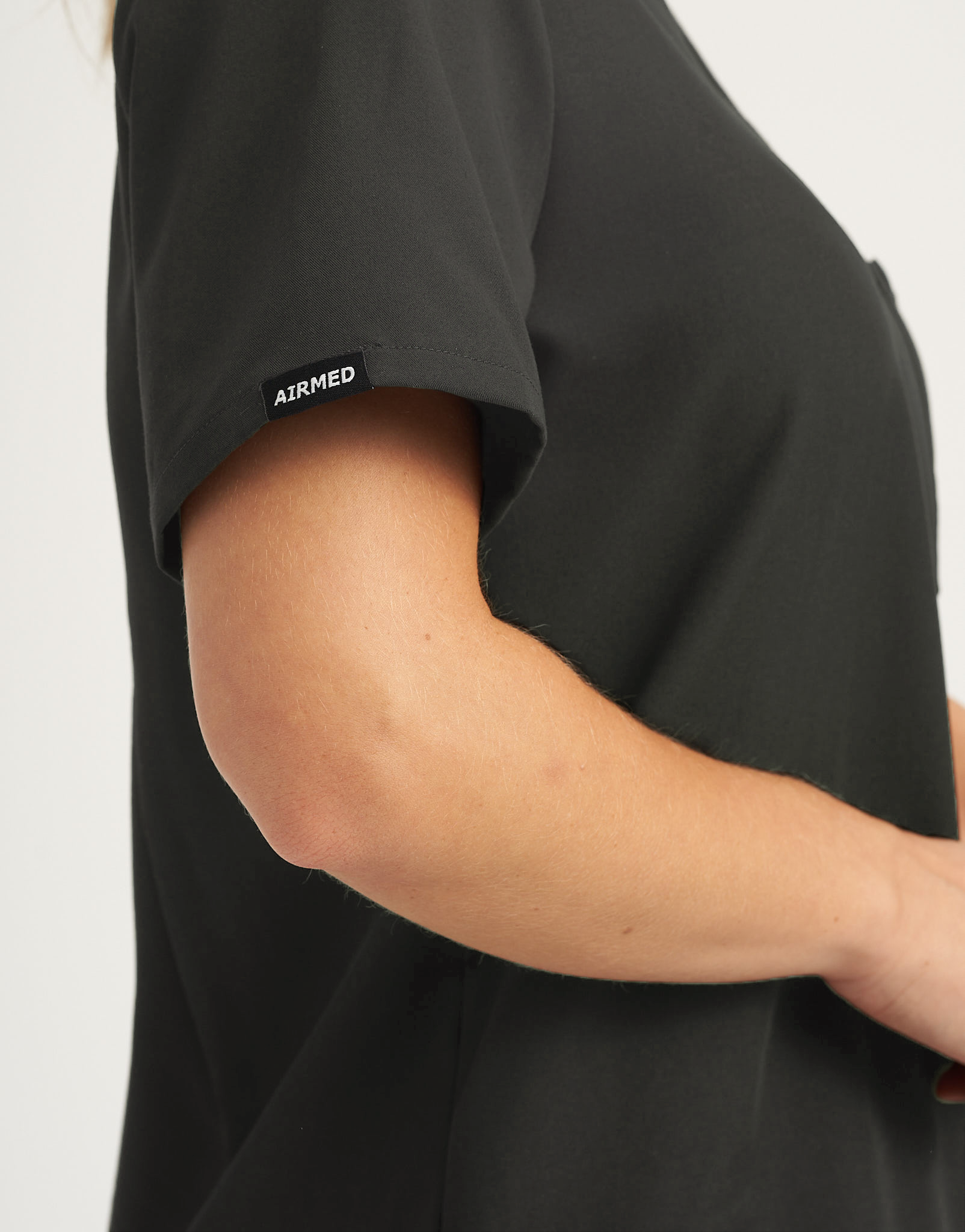 Essential One Pocket V Neck Scrub Top - Asphalt
