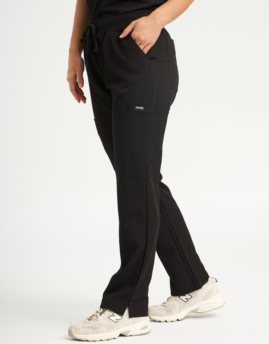 Essential Everyday Black Multi-Pocket Scrub Pants – Airmed Scrubs