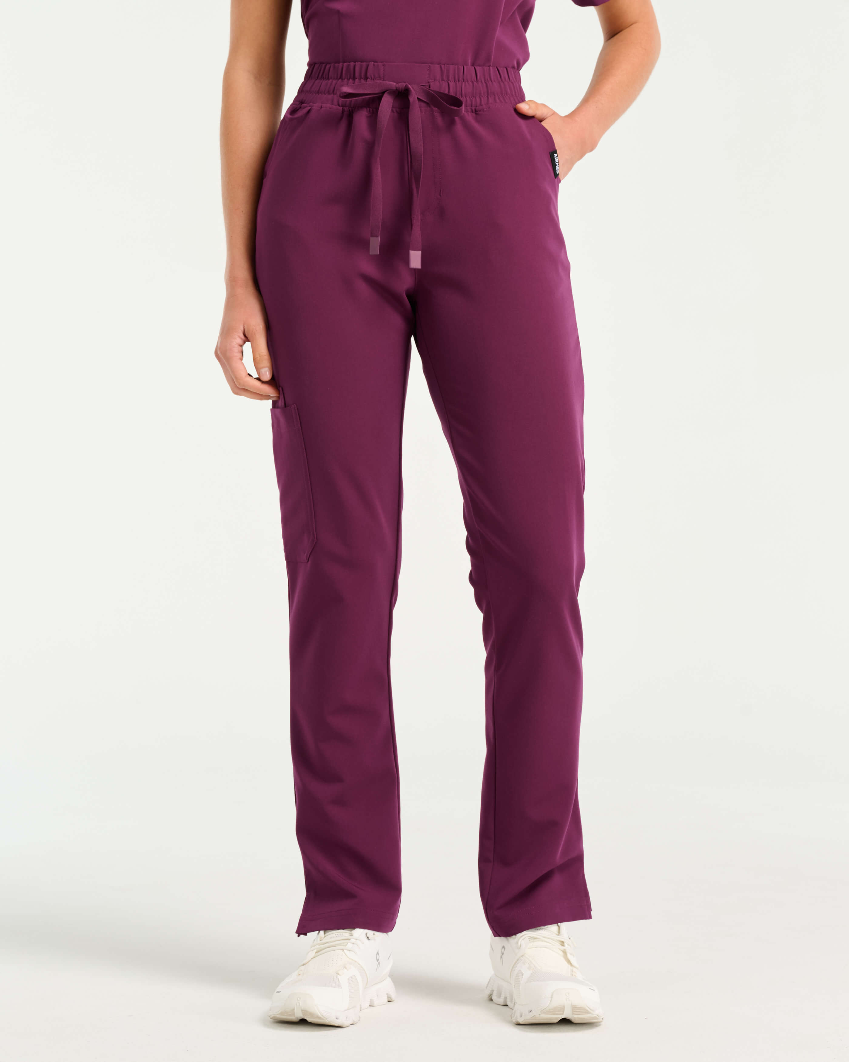 Womens Aspire Straight Leg Scrub Pants in Merlot | Airmed Scrubs